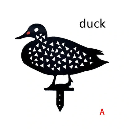 Set of powder-coated metal chicken yard art stakes, sizes 15-35 cm, with lifelike hen silhouettes for garden decor