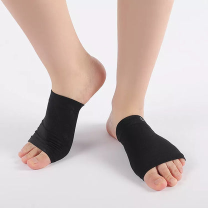 Elastic Fabric Arch Socks with SEBS shock-absorbing pads in skin tone and black