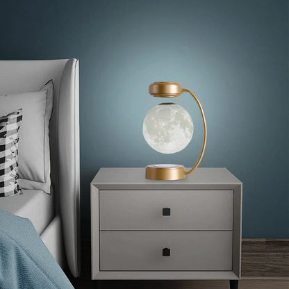 Magnetic Levitating Moon Lamp with Floating Ball, Trichromatic Lighting, and Wireless Design for Mesmerizing Home and Office Decor