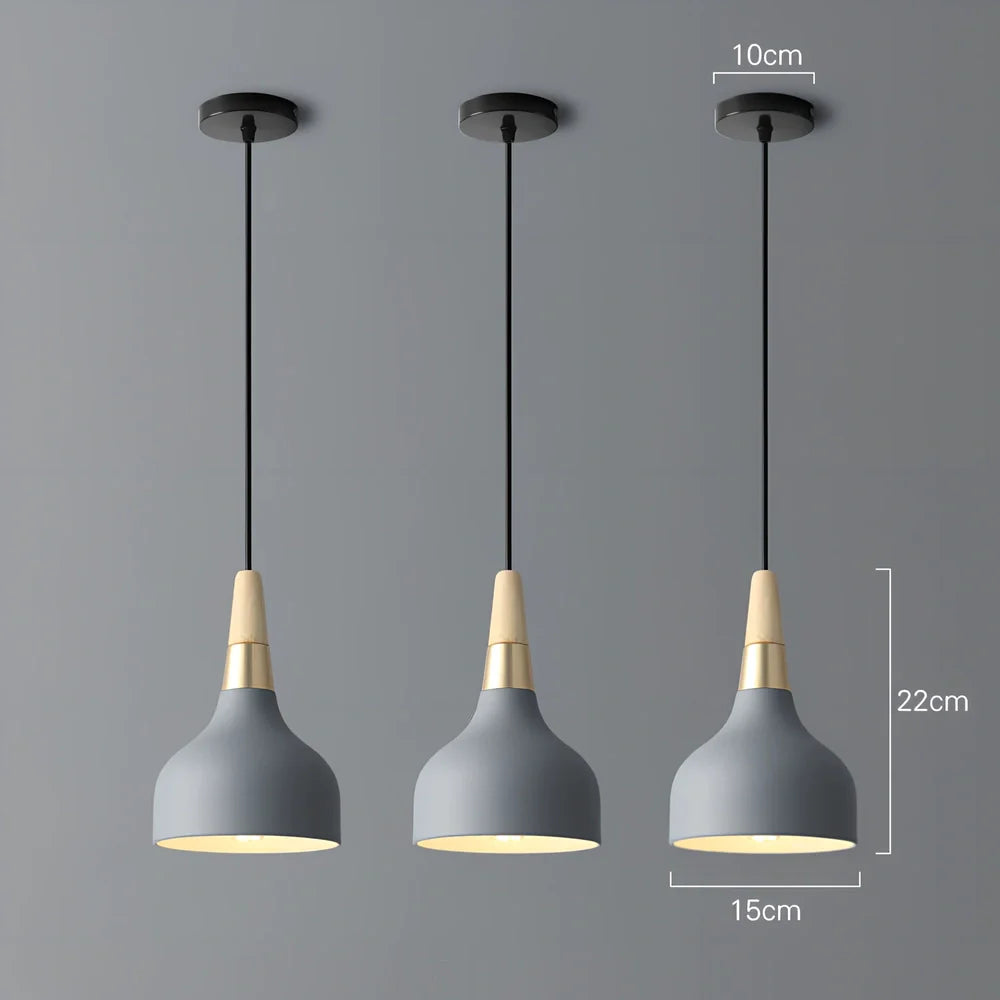 Three-headed adjustable chandelier with 1m height adjustment and compact 150x200mm dimensions