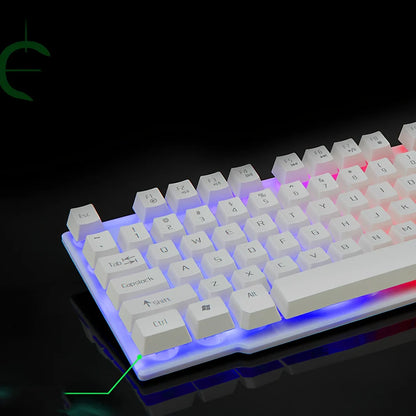 Black USB gaming keyboard with 104 keys, backlight illumination and waterproof design