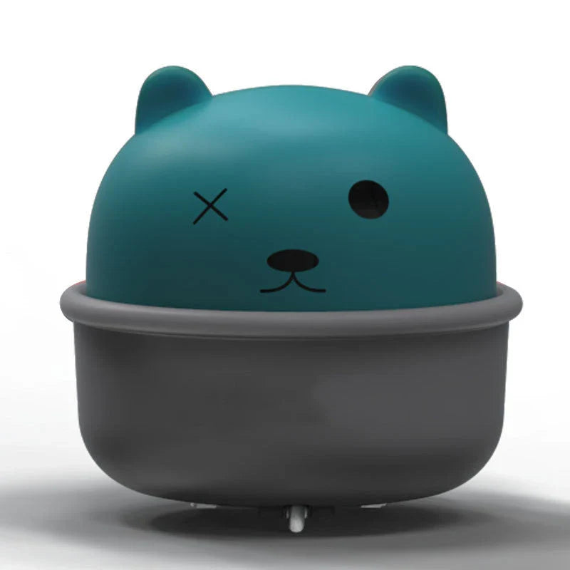 Colorful cartoon animal-themed wind-up toy cars in various colors, perfect for toddlers and young children's playtime