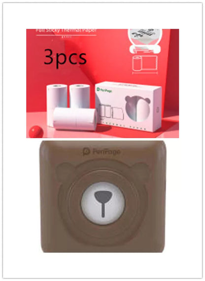 Portable Handheld Label Mini Thermal Printer in white, pink, or blue