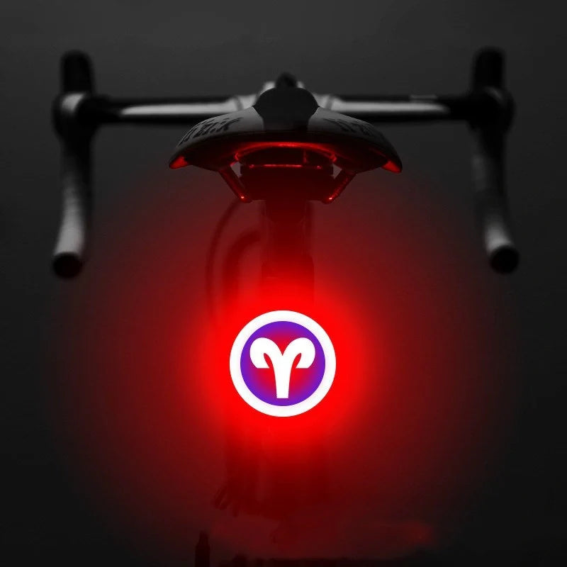 Intelligent Auto Brake Sensor Waterproof LED Bicycle Tail Light in various zodiac colors