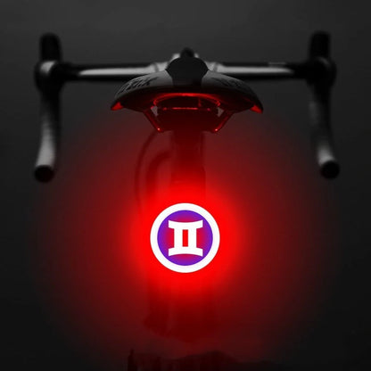 Intelligent Auto Brake Sensor Waterproof LED Bicycle Tail Light in various zodiac colors