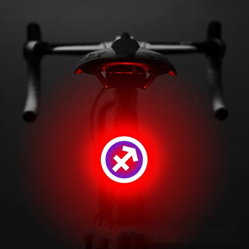 Intelligent Auto Brake Sensor Waterproof LED Bicycle Tail Light in various zodiac colors