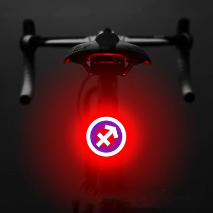 Intelligent Auto Brake Sensor Waterproof LED Bicycle Tail Light in various zodiac colors