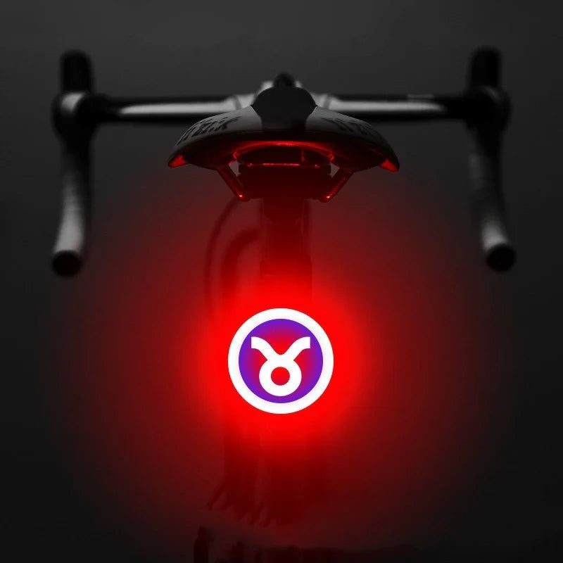Intelligent Auto Brake Sensor Waterproof LED Bicycle Tail Light in various zodiac colors