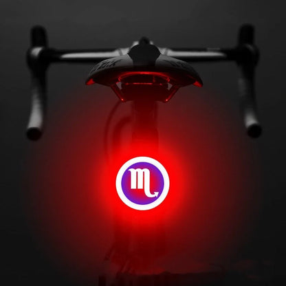 Intelligent Auto Brake Sensor Waterproof LED Bicycle Tail Light in various zodiac colors