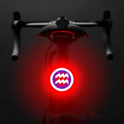 Intelligent Auto Brake Sensor Waterproof LED Bicycle Tail Light in various zodiac colors
