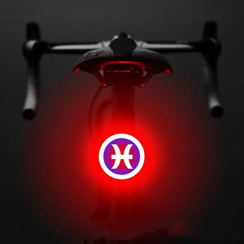 Intelligent Auto Brake Sensor Waterproof LED Bicycle Tail Light in various zodiac colors