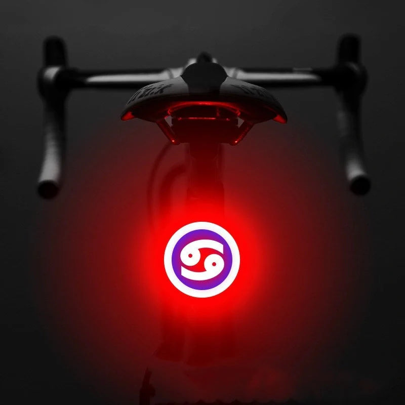 Intelligent Auto Brake Sensor Waterproof LED Bicycle Tail Light in various zodiac colors