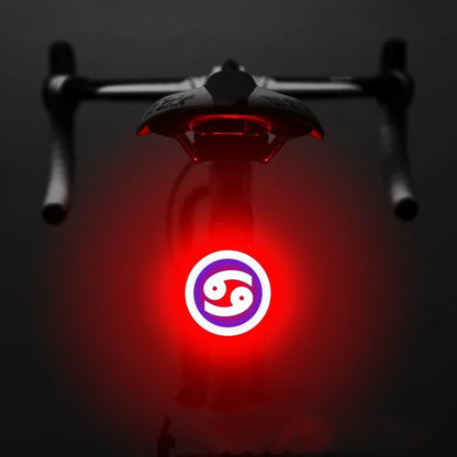 Intelligent Auto Brake Sensor Waterproof LED Bicycle Tail Light in various zodiac colors