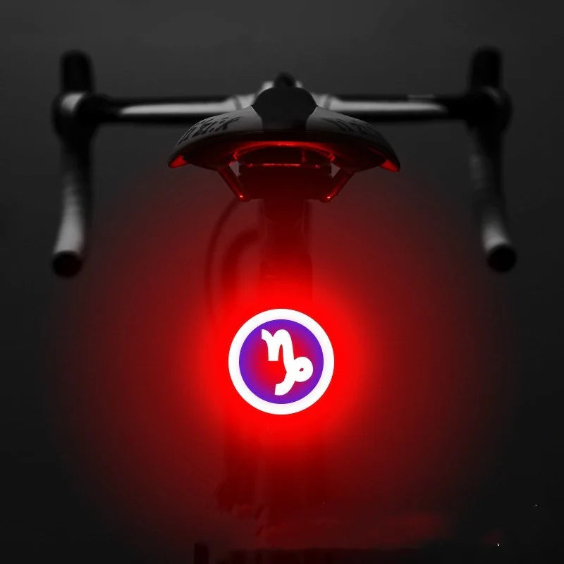 Intelligent Auto Brake Sensor Waterproof LED Bicycle Tail Light in various zodiac colors