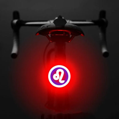 Intelligent Auto Brake Sensor Waterproof LED Bicycle Tail Light in various zodiac colors