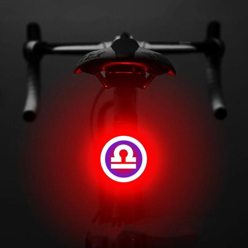 Intelligent Auto Brake Sensor Waterproof LED Bicycle Tail Light in various zodiac colors