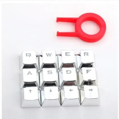 Set di 12 keycaps Redragon PBT metallici rossi per tastiere meccaniche con caratteri a doppia iniezione
