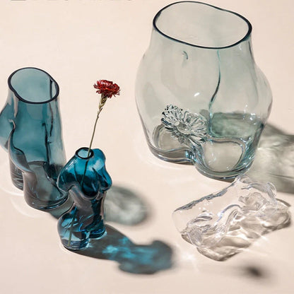 European style character floral vase for table decor with unique modeling