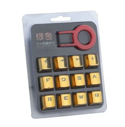 Set di 12 keycaps Redragon PBT metallici rossi per tastiere meccaniche con caratteri a doppia iniezione