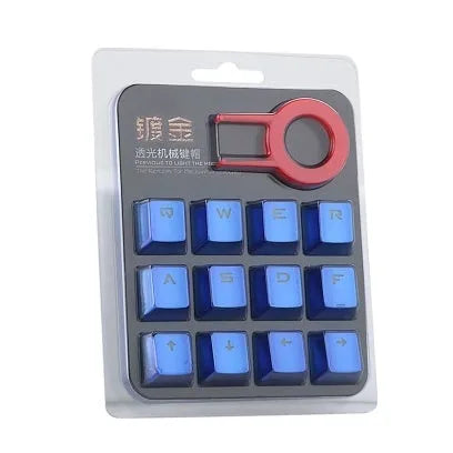 Set di 12 keycaps Redragon PBT metallici rossi per tastiere meccaniche con caratteri a doppia iniezione