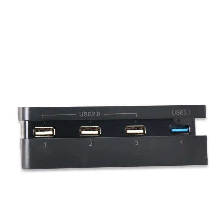 Black PS4 SLIM USB hub extender with 2.0 and 3.0 interface compatibility for gaming console accessories
