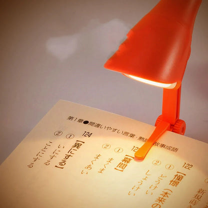 Mini LED book light with flexible clip for eye protection during reading