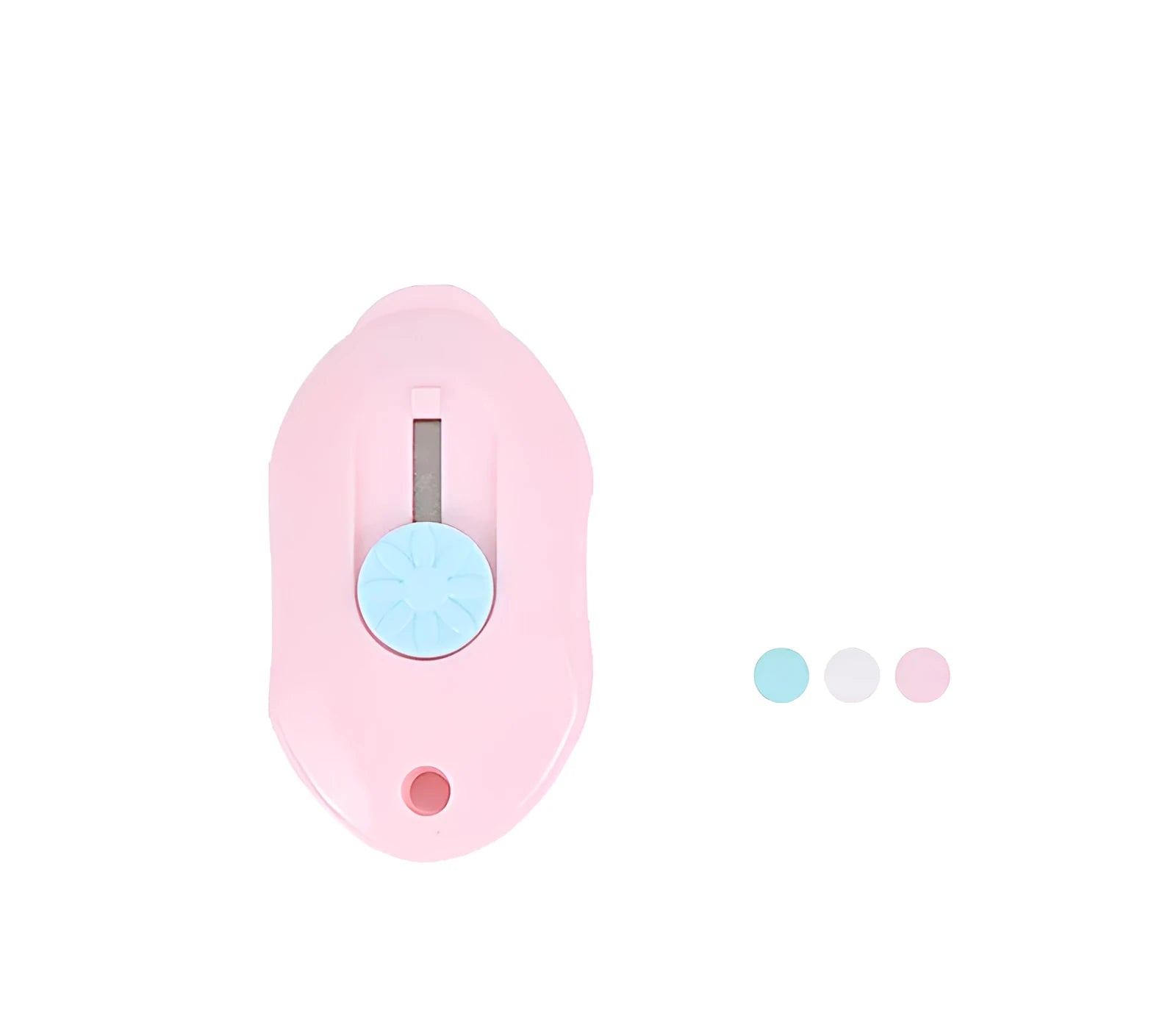 Cartoon art knife for manual production with plastic and metal construction in character design