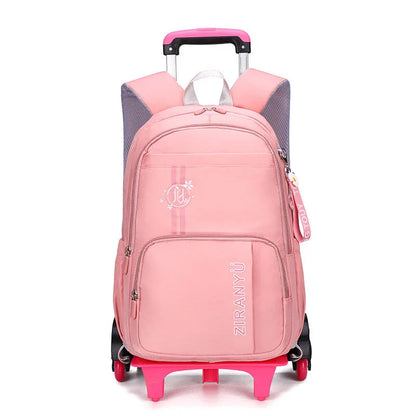 Durable Kids Backpack with Removable Trolley - Convenient Carry-On for School and Travel