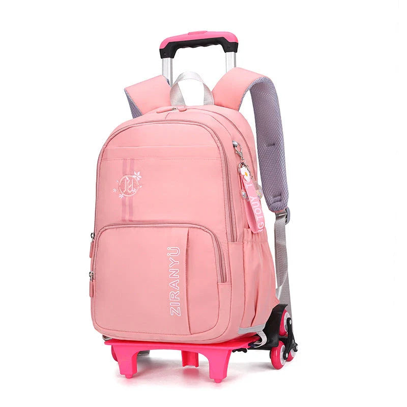 Durable Kids Backpack with Removable Trolley - Convenient Carry-On for School and Travel