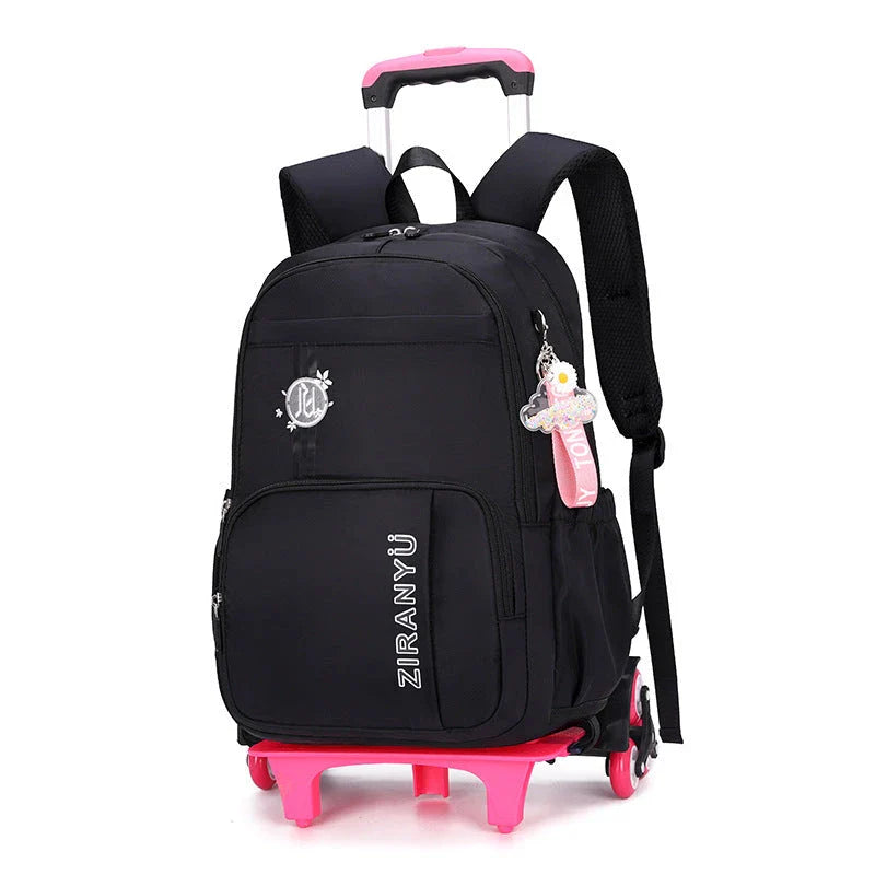 Durable Kids Backpack with Removable Trolley - Convenient Carry-On for School and Travel