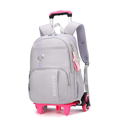 Durable Kids Backpack with Removable Trolley - Convenient Carry-On for School and Travel