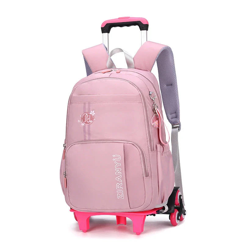 Durable Kids Backpack with Removable Trolley - Convenient Carry-On for School and Travel