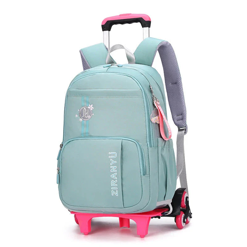 Durable Kids Backpack with Removable Trolley - Convenient Carry-On for School and Travel