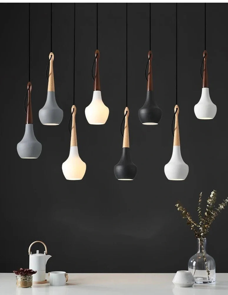 Postmodern geometric dining chandelier with adjustable 1.5m height and minimalist black finish