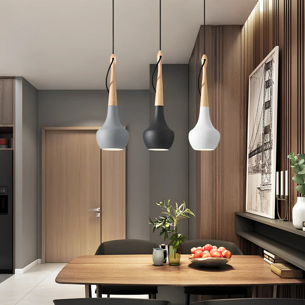 Postmodern geometric dining chandelier with adjustable 1.5m height and minimalist black finish