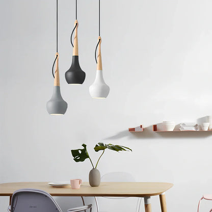 Postmodern geometric dining chandelier with adjustable 1.5m height and minimalist black finish