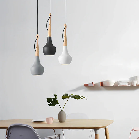 Postmodern geometric dining chandelier with adjustable 1.5m height and minimalist black finish