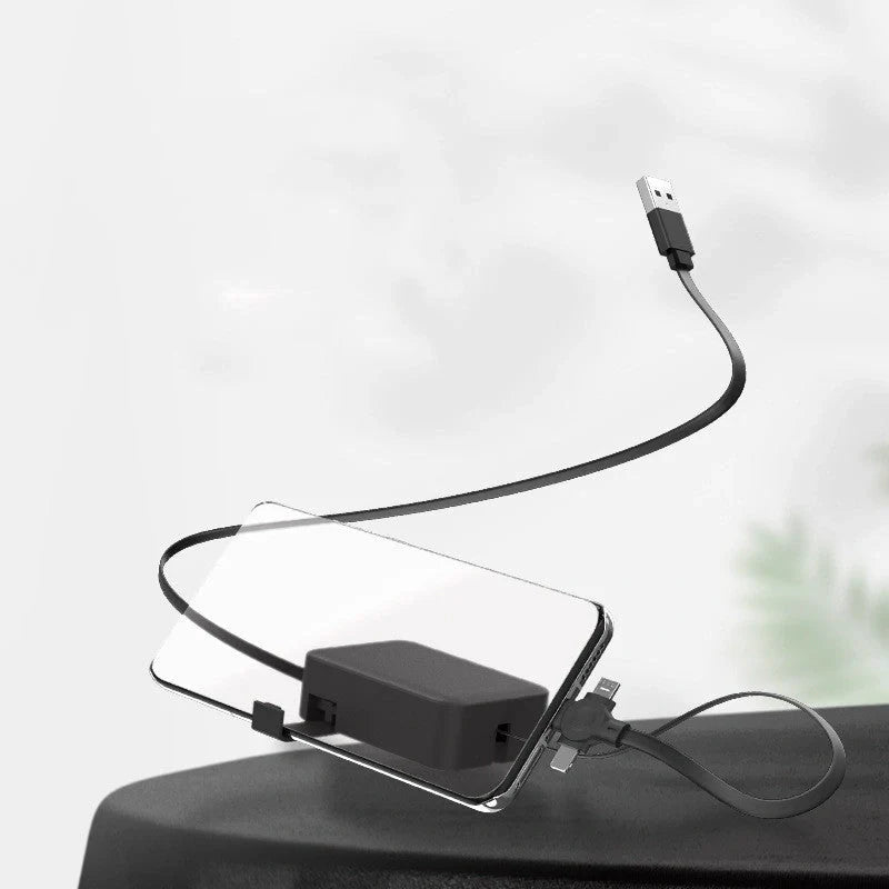 4-in-1 Retractable USB Cable with Phone Stand in multiple colors