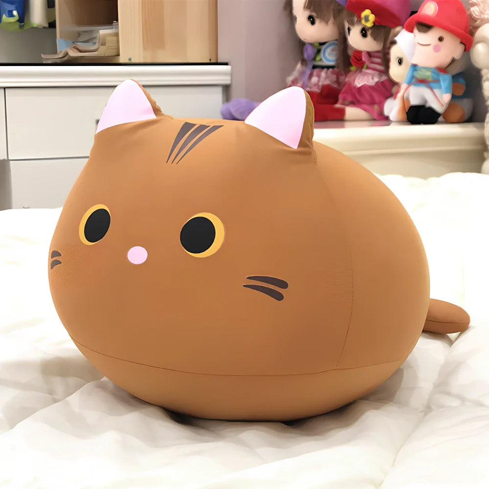 Black and white kitten plush doll measuring 32cm with foam nano-particle filling