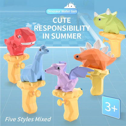 Dinosaur water guns for kids in five colors with unique dinosaur designs