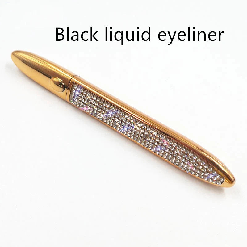 Multifunctional Self-Adhesive Eyeliner & Lashes Set with Black, Coffee, and Transparent Eyeliner Options and Full Diamond, Pearl, and Silver Lash Finishes