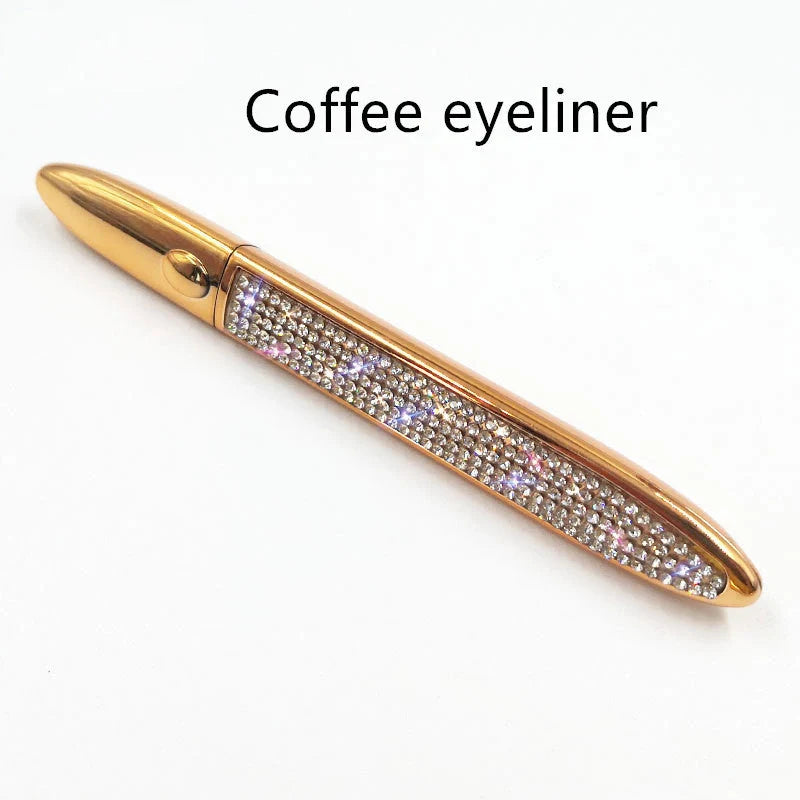 Multifunctional Self-Adhesive Eyeliner & Lashes Set with Black, Coffee, and Transparent Eyeliner Options and Full Diamond, Pearl, and Silver Lash Finishes