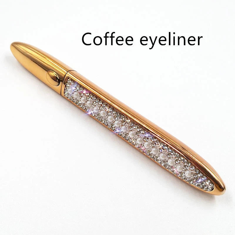 Multifunctional Self-Adhesive Eyeliner & Lashes Set with Black, Coffee, and Transparent Eyeliner Options and Full Diamond, Pearl, and Silver Lash Finishes