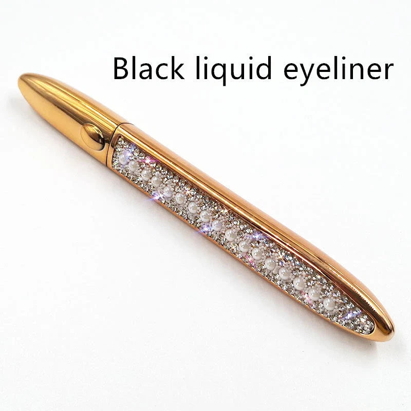 Multifunctional Self-Adhesive Eyeliner & Lashes Set with Black, Coffee, and Transparent Eyeliner Options and Full Diamond, Pearl, and Silver Lash Finishes