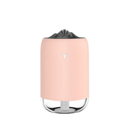 Magic Flame Humidifier in white, light blue, and pink - compact ultrasonic aroma diffuser for small spaces