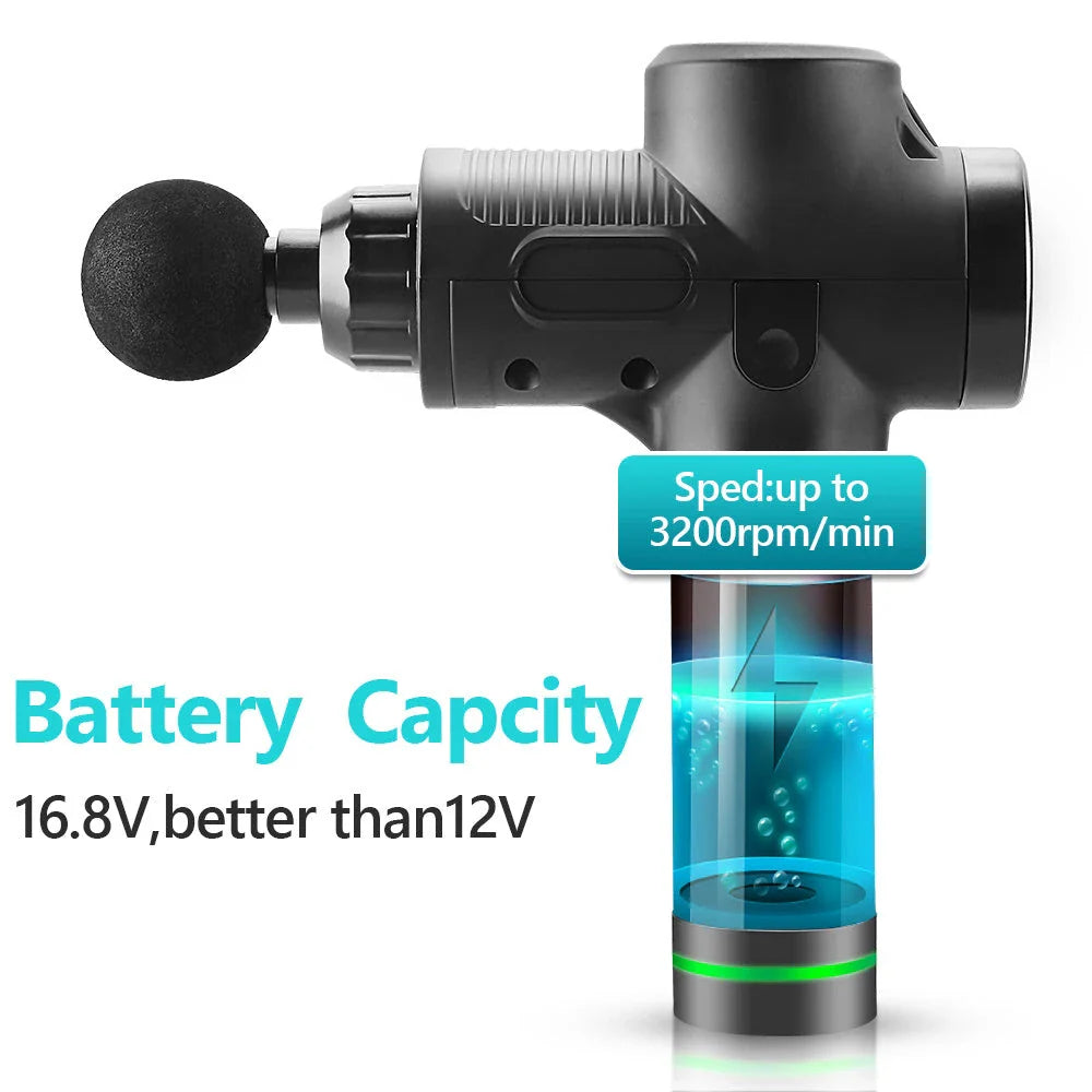 Powerful Percussion Massage Gun with Adjustable Settings and Interchangeable Massage Heads