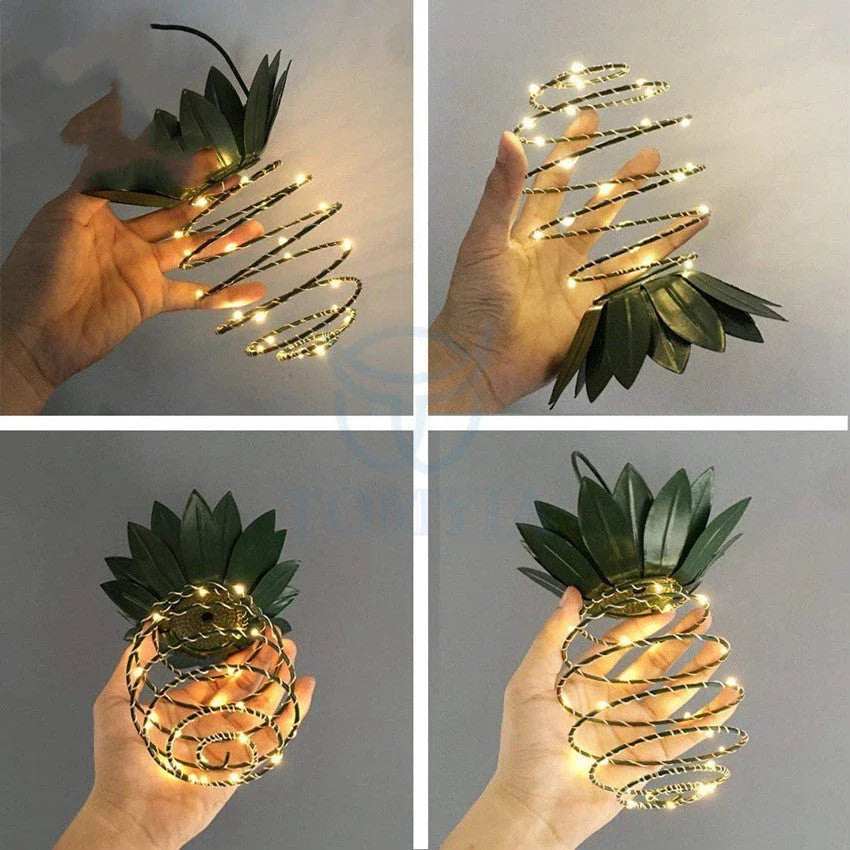 Elegant solar-powered pineapple-shaped garden lights with warm white LED illumination