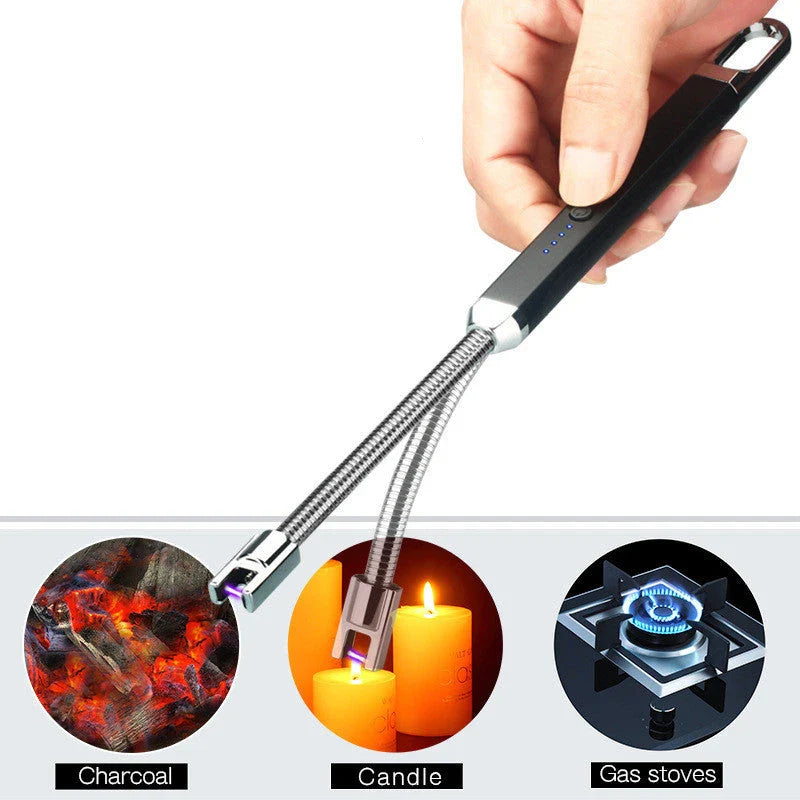 Rechargeable USB Windproof Lighter in multiple colors - compact, durable, and reliable flame source