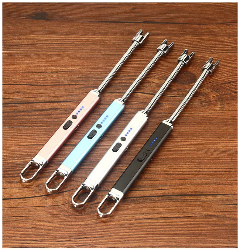 Rechargeable USB Windproof Lighter in multiple colors - compact, durable, and reliable flame source