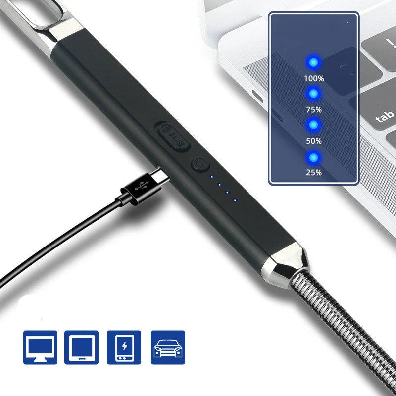 Rechargeable USB Windproof Lighter in multiple colors - compact, durable, and reliable flame source